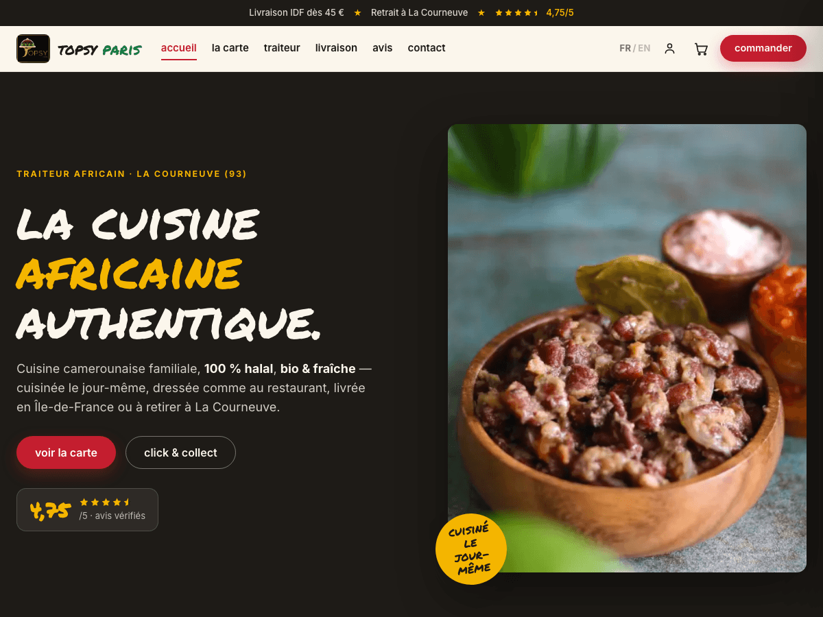 Capture du site Topsy Paris
